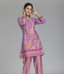 Lavender Floral Printed Kurta Set-CO5004
