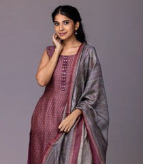 Mauve & Grey Festive Kurta Set-RC5571