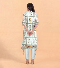 Cream checks Floral Printed Co-Ord Set-CO5018