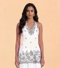 White Embroidered Festive Sharara Set-RC5646