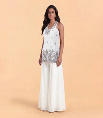 White Embroidered Festive Sharara Set-RC5646