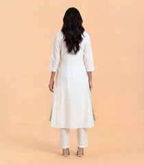 White Festive Kurta Set with Pink Dupatta-RC5639