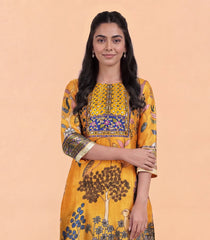 Yellow Kalamkari Printed Kurta-KR0881