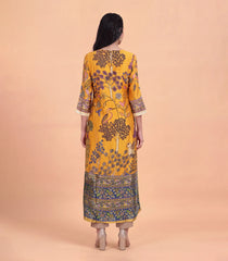 Yellow Kalamkari Printed Kurta-KR0881