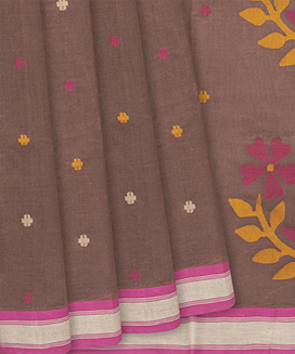Handloom Jamdani Style Cotton Saree 10050441 – Avishya.com