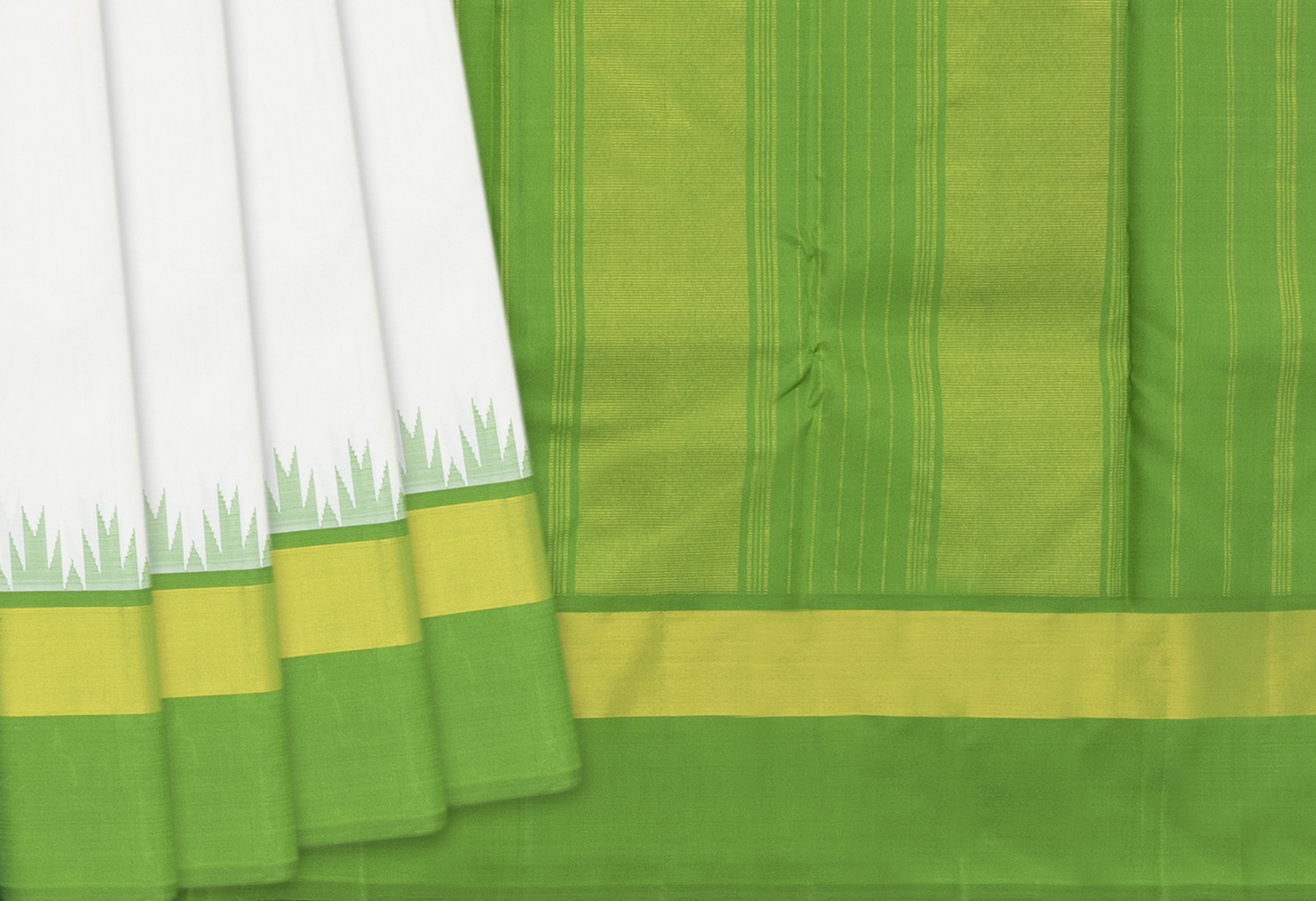 Green and Off White Color Pure Cotton Scratch Print Handloom Saree –  BharatSthali