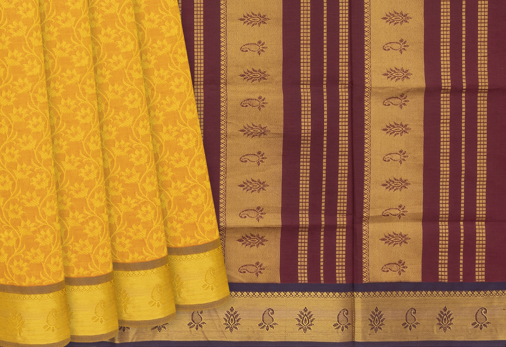Sea Green Handloom Silk Cotton Saree With Rudraksham Motifs