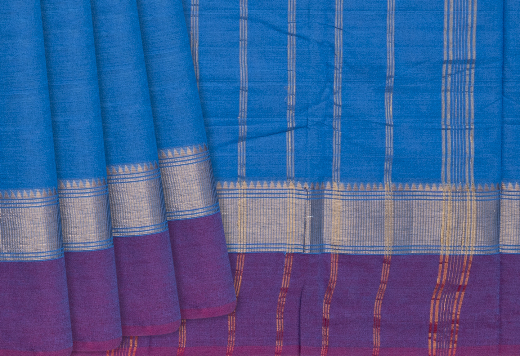 50000 colours Handwoven Kanchipuram Korvai Silk Saree