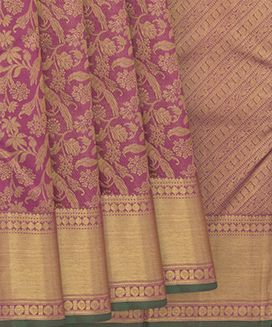 Pink Handwoven Kanchipuram Silk Saree