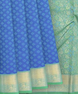   Blue Handwoven Kanchipuram Silk Saree  