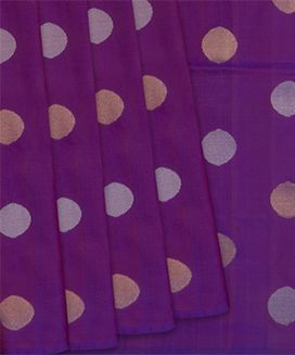 Purple Handloom Uppada Silk Saree With Coin Butta

