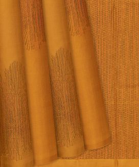 Mustard Handloom Soft Silk Saree With Floral Buttas
