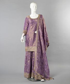 Dusty lavender Sharara Suit With Matching Dupatta

