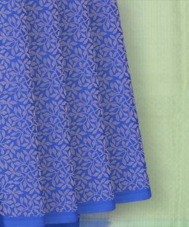 Blue Handloom Soft Silk Saree With Vine Motifs 