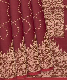 Crimson Handloom Soft Silk Saree With Jaal Motifs
