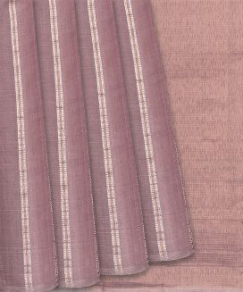 Dusty Pink Handloom Kanchipuram Silk Saree With Stripes
