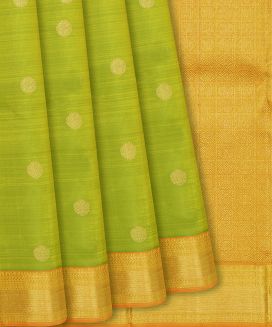 Green Handloom Kanchipuram Silk Saree With Rudraksham Motifs
