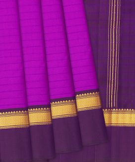Pink Handloom Kanchipuram Silk Saree With Stripes 
