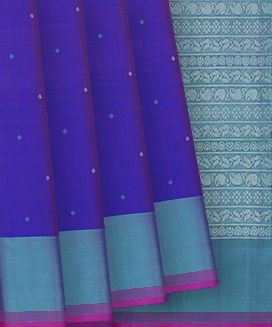 Purple Handloom Kanchipuram Silk Saree With Coin Motifs
