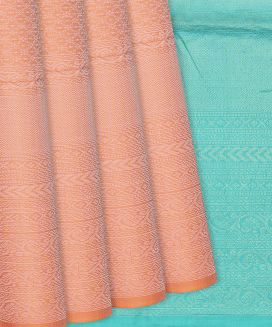 Light Peach Handloom Soft Silk Saree With Jaal Motifs
