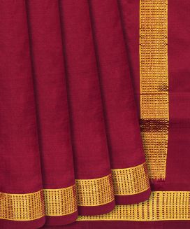 Crimson Handloom Kanchipuram Nine Yards Silk Saree