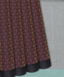 Black Handloom Soft Silk Saree With Floral Motifs
