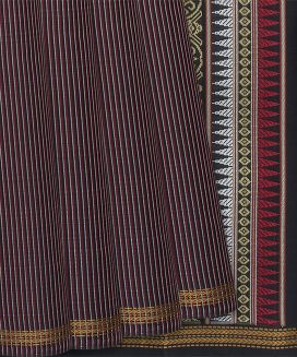 Multi Colour Handloom Kanchipuram Silk Saree With Stripes
