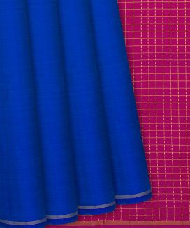 Blue Handwoven Kanchipuram Silk Saree With Contrast Pallu
