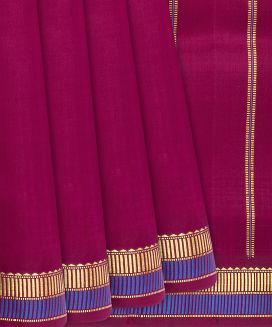 Crimson Handwoven Kanchipuram Plain Silk Saree
