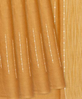 Sandal Woven Tussar Silk Saree With Chevron Stripes
