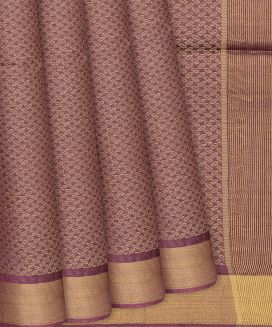 Lilac Woven Tussar Silk Saree With Geometric Motifs

