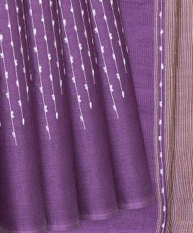 Purple Woven Tussar Silk Saree With Chevron Motifs
