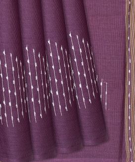 Lilac Woven Tussar Silk Saree With Diamond Motifs
