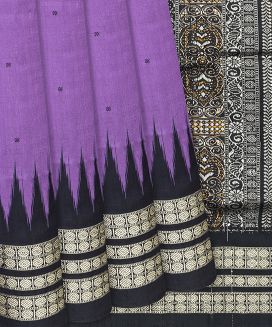 Lavender Handloom Orissa Silk Saree With Black Border
