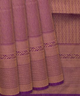 Magenta Woven Blended Soft Silk Saree With Zari Checks
