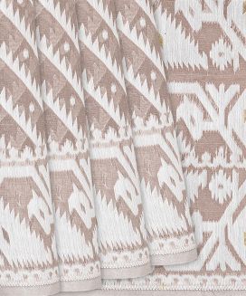 Taupe Bengal Cotton Saree with Stripes