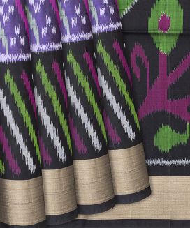 Purple Soft Silk Saree With Tie & Dye Motifs
