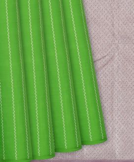 Green Handloom Kanchipuram Silk Saree With Veldari Stripes
