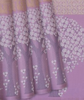 Dusty Pink Handloom Kanchipuram Silk Saree With Annam Motifs
