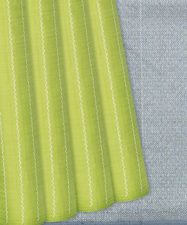 Light Green Handloom Kanchipuram Silk Saree With Beldari Stripes
