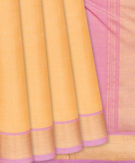 Sandal Handloom Kanchipuram Plain Silk Saree
