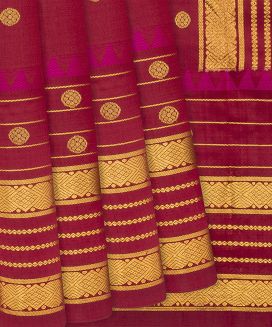 Red Kanchipuram Silk Saree With Kamalam Buttas

