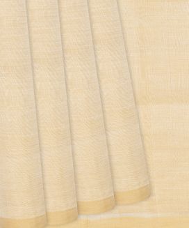 Sandal Handloom Plain Silk Cotton Saree 
