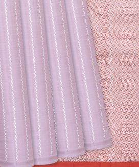 Lavender Handloom Kanchipuram Silk Saree With Beldari Stripes
