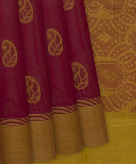 Pink Handloom Rasipuram Cotton Saree with Mango Motifs
