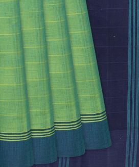 Pista Green Handloom Rasipuram Cotton Saree with Stripes
