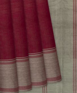 Crimson Handloom Rasipuram Plain Cotton Saree
