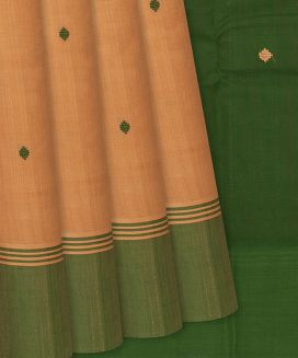 Sandal Handloom Rasipuram Cotton Saree with Floral Buttas

