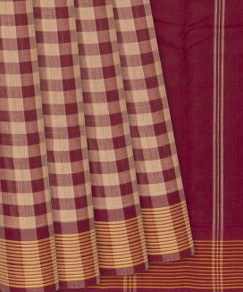 Crimson Handloom Rasipuram Cotton Saree With Checks
