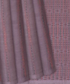 Lilac Handloom Soft Silk Saree With Stripes
